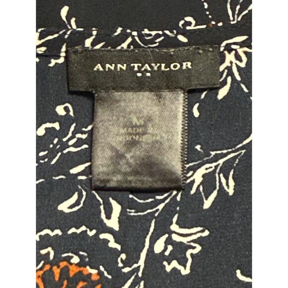 Ann Taylor Black Printed Blouse, Size M - Picture 5 of 6